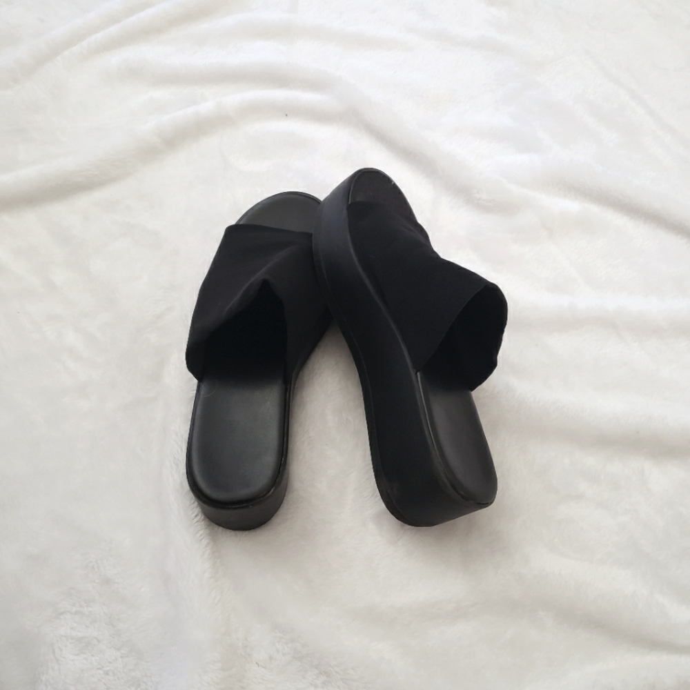 Black Platform Slinky Slides